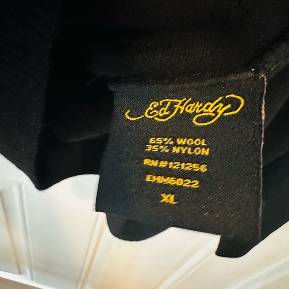 Ed Hardy Sweater NWT $300 Embellishments Gold Tiger front and back - Picture 7 of 9